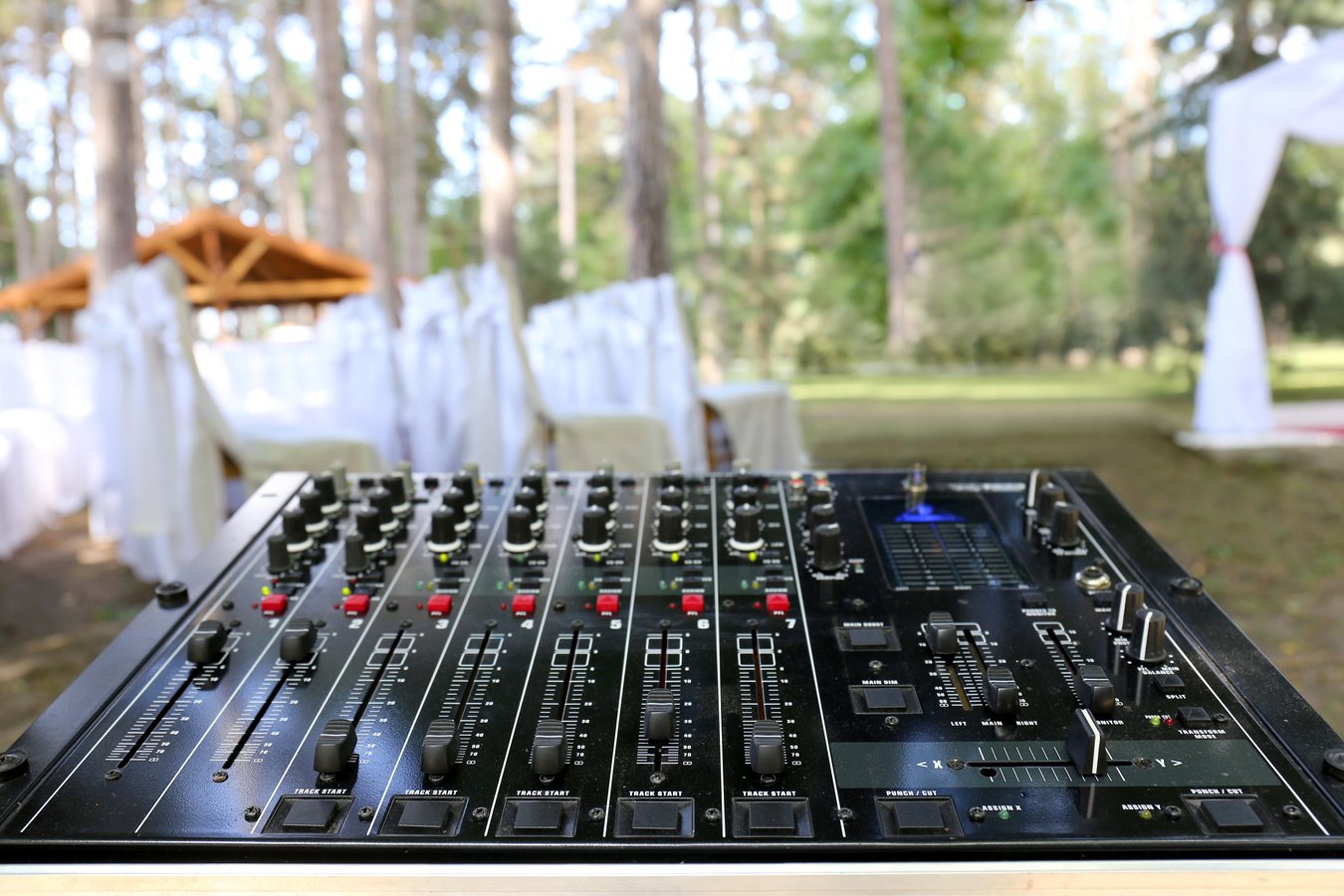 audio mixer in wedding ceremony